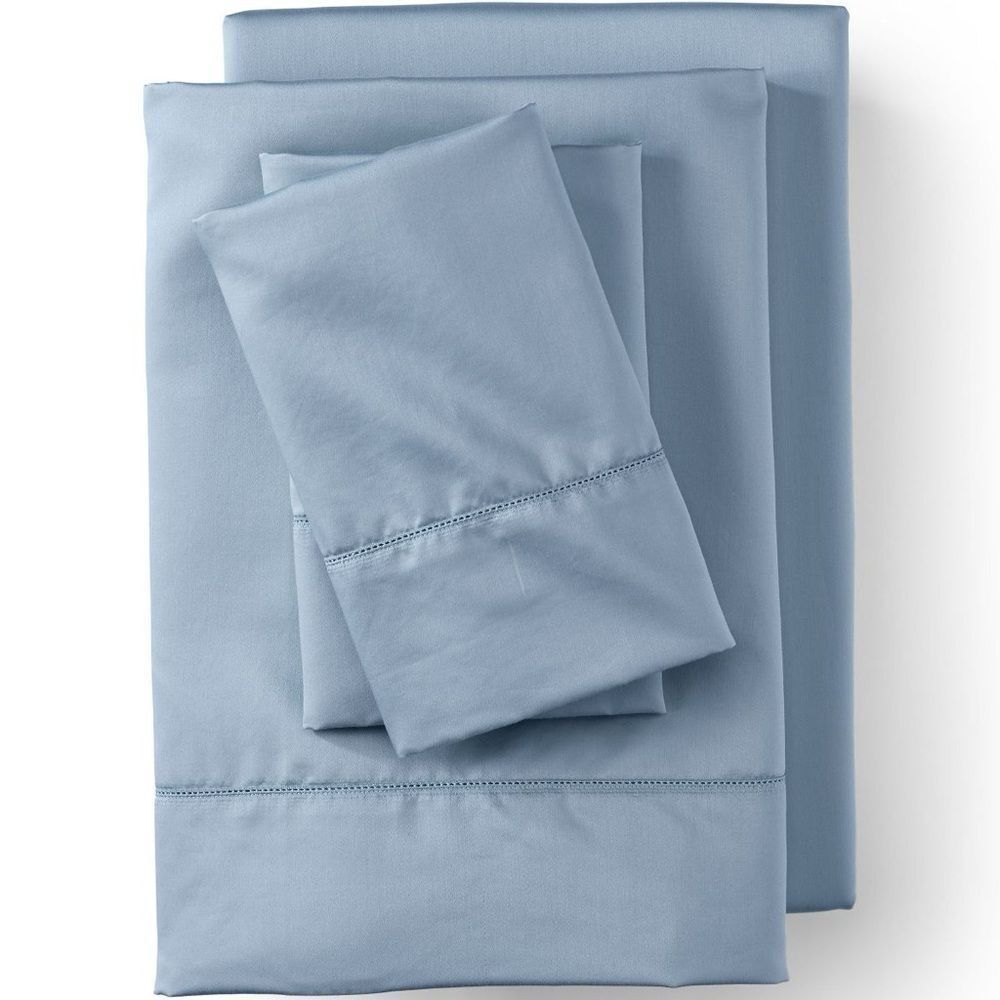 Land's End 700 Thread Count Egyptian Cotton Sheets Blue Pewter No Iron Cal King